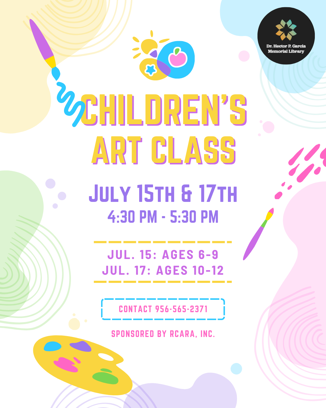 Children’s Art Class – July 15th